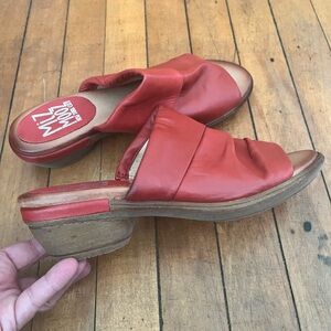 Miz Mooz red leather slide in shoes